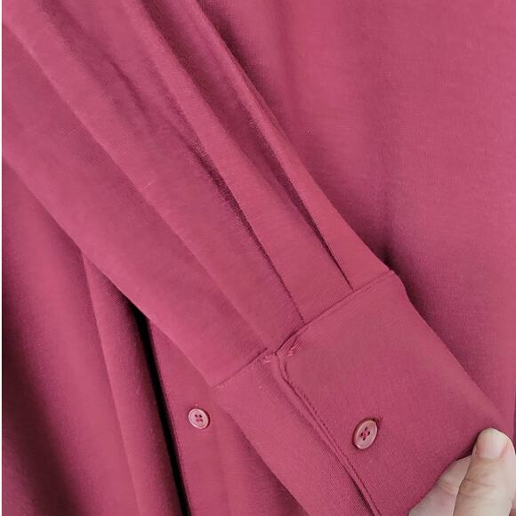 *NEW* J By JASON WU Woman Cabernet Red Knit Shirt Dress - Size 1X - Picture 5 of 8
